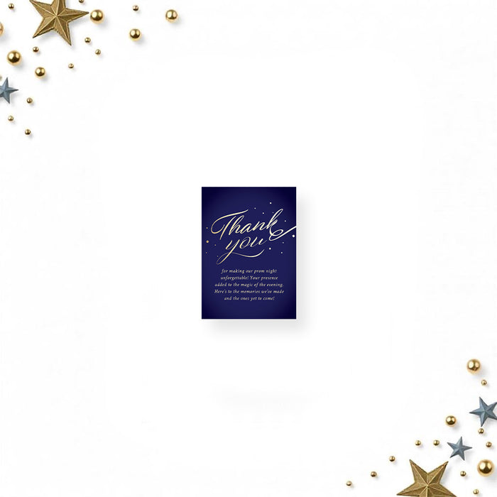 Elegant Prom Invitation in Navy Blue and Gold