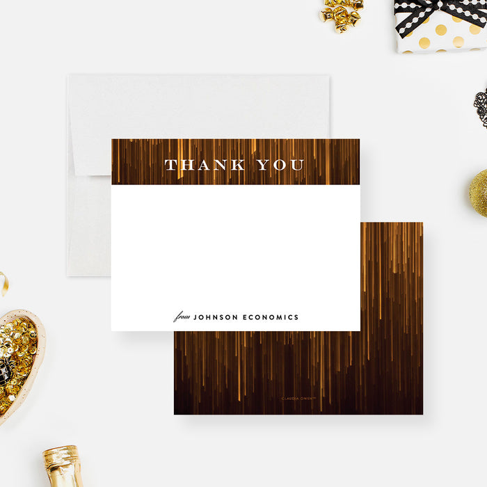 Elegant Black and Gold Note Card, A Note From Correspondence Card, Professional Stationery Card, Business Annual Gala Thank You Card