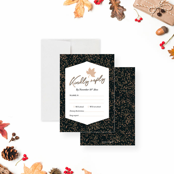 Elegant Thanksgiving Party Invitation Fall Dinner Invite