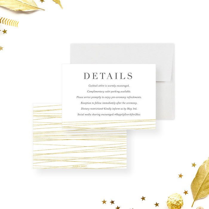 Photo Wedding Invitation Card with Golden Frame, Minimalist Wedding Invitations with Couples Picture