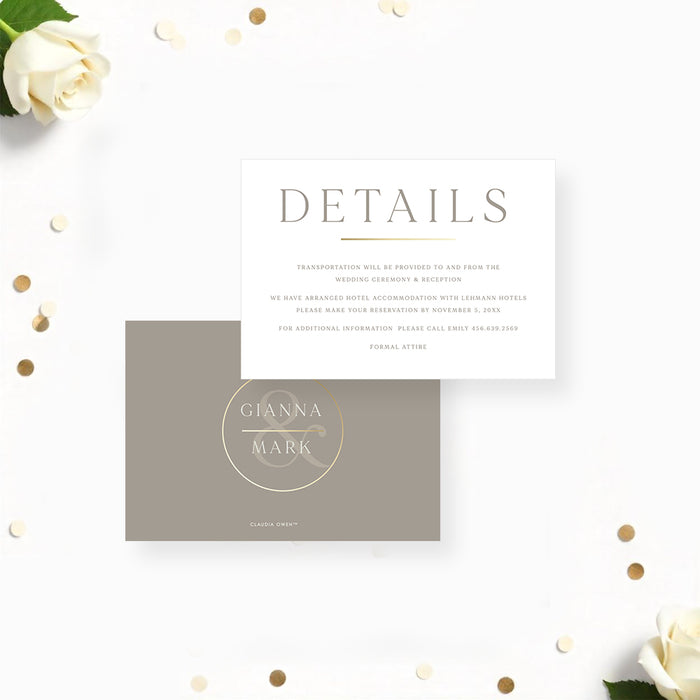 Elegant Modern Monogram Wedding Invitation