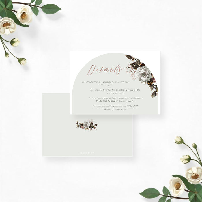 Vintage Floral Wedding Invitation Elegant Arch Design