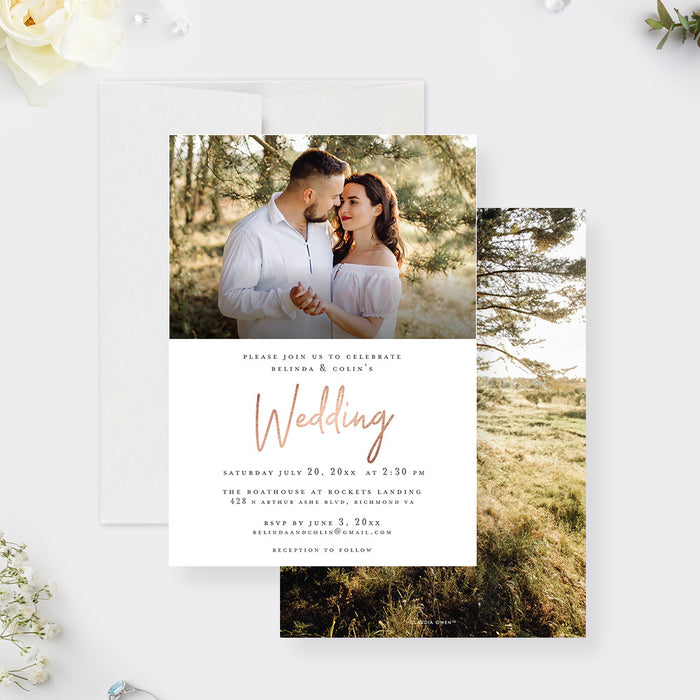Front and back wedding invitations 60 photos - Astyledwedding.com
