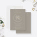 Modern wedding invitation featuring monogram design, ideal for timeless and stylish weddings.-front-back