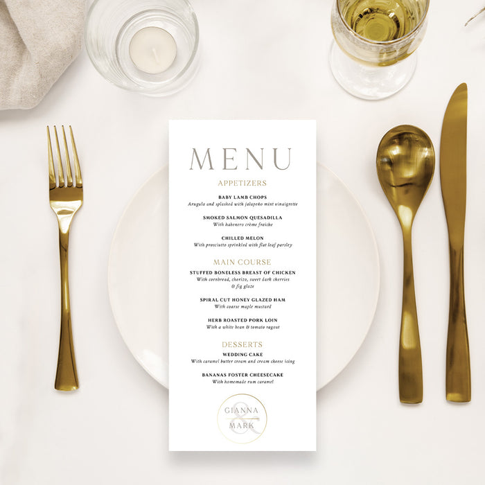 Elegant Modern Monogram Wedding Invitation