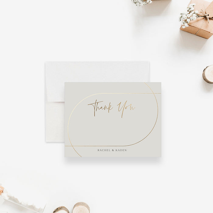 Elegant Gold Arch Wedding Note Card in Neutral Tones, Minimalist Wedding Thank You Cards, Personalized Gift for Couples, Stationery for Newlyweds