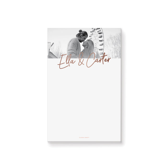 Wedding Notepad with Romantic Couple Photo, Minimalist Wedding Stationery Writing Paper Pad, Personalized Wedding Gift for Couples, Wedding Party Favor