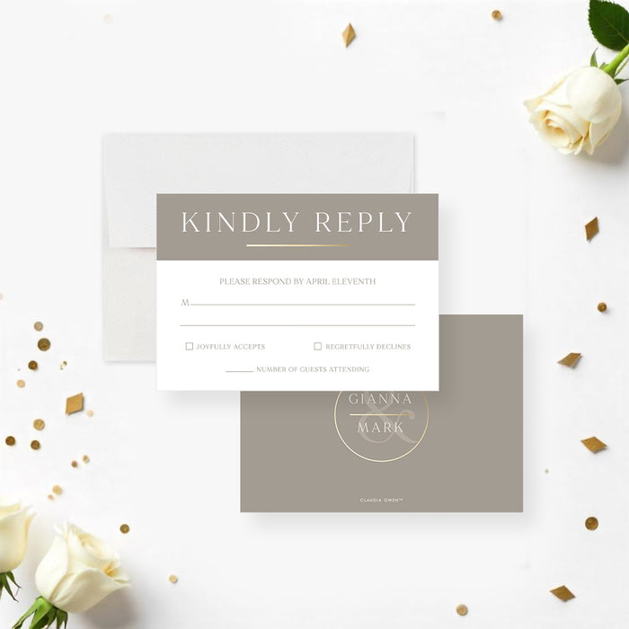 Elegant Modern Monogram Wedding Invitation