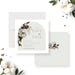 Wedding save the date card featuring vintage botanical flower design, perfect for engagement parties, showers, or anniversaries.-front-back