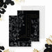 Announce your celebration with this black and gold vintage floral save the date wedding card, designed for timeless and elegant weddings.-front-back