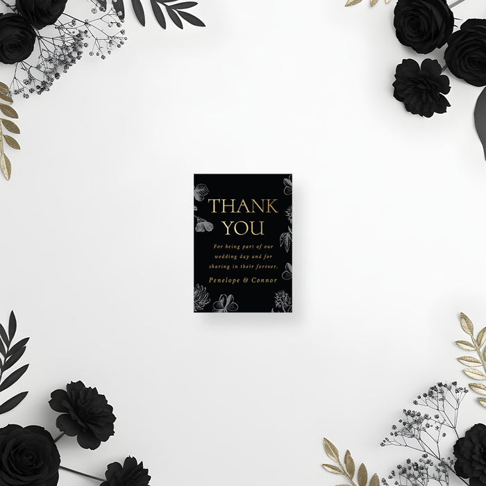Black Gold Wedding Invitation Vintage Floral Design