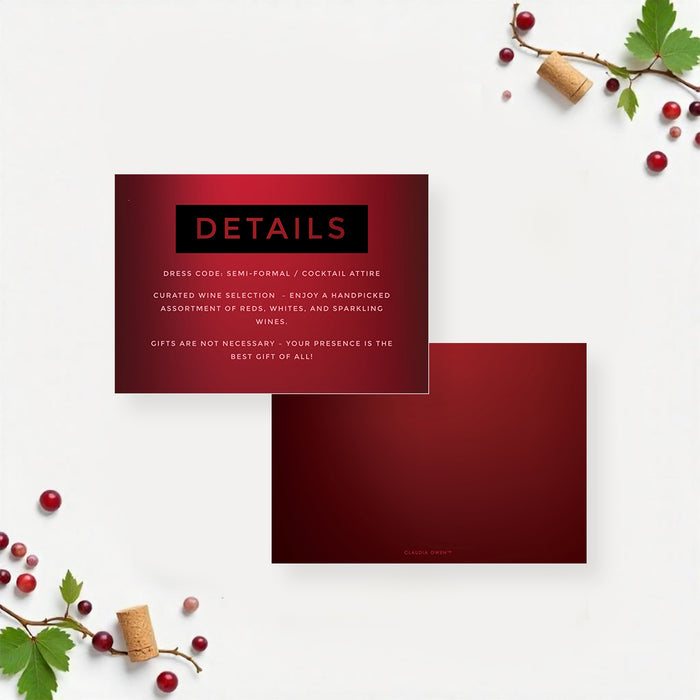 Wine and Dine Engagement Party Invitation Dinner Theme Card