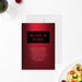 Elegant red and black invitation card with a wine and dine theme, personalized for an engagement dinner or formal event.-front