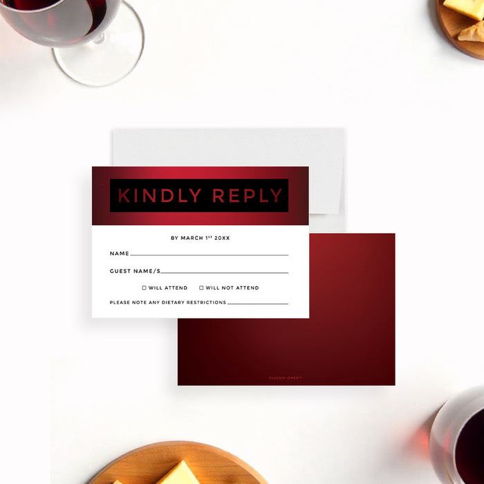 Wine and Dine Engagement Party Invitation Dinner Theme Card