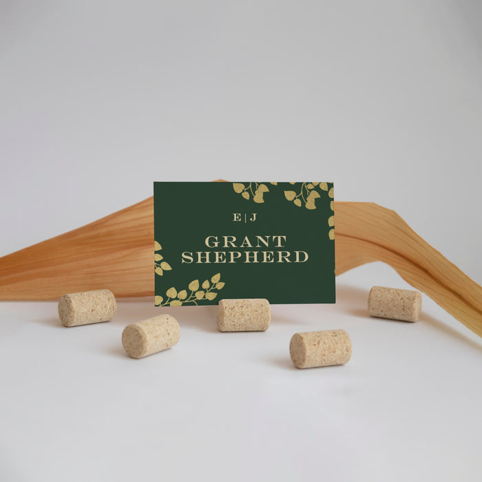 Personalized Emerald Green and Gold Botanical Wedding Invitation