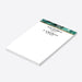 Personalized emerald green marble wedding notepad with elegant gold detail-side
