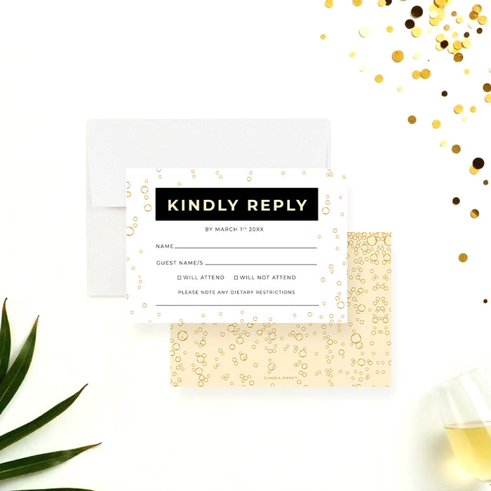 Champagne Bubbles Engagement Party Invitation Let’s Drink to That