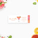 Modern ticket-style engagement party invitation with margarita and lime design
