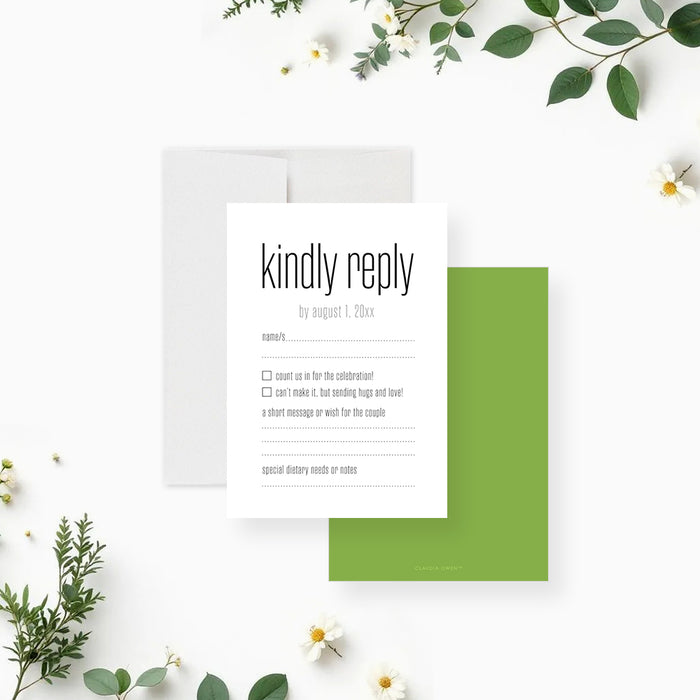 Green Engagement Party Invitation Modern Minimalist Couple Invite