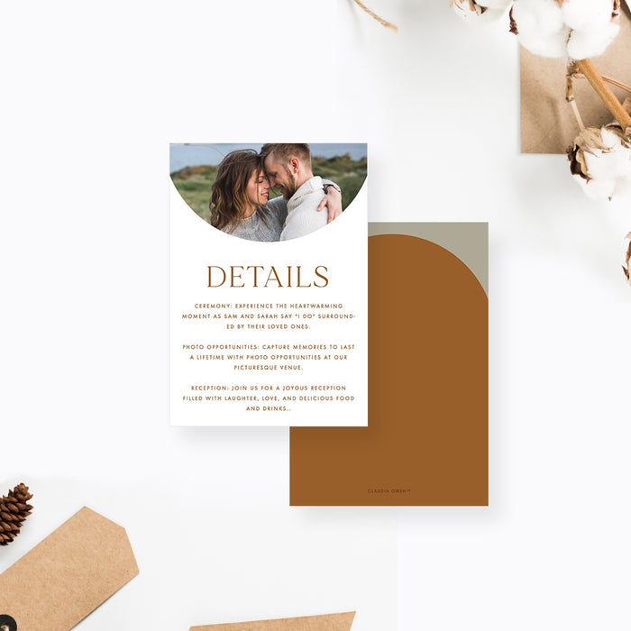 Minimalist Photo Wedding Invitation Card with Arch Layout Design, Photo Invitations for Wedding Celebration