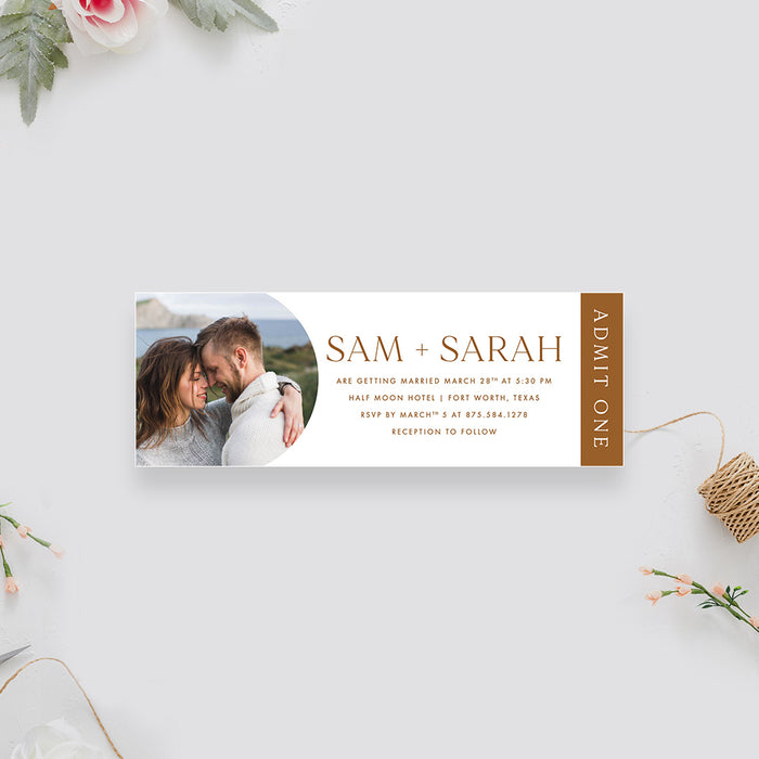 Minimalist Photo Wedding Invitation Card with Arch Layout Design, Photo Invitations for Wedding Celebration