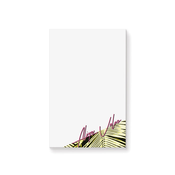 Tropical Notepad with Palm Leaves, Bach Weekend Party Favor, Personalized Summer Nights Stationery Notepad