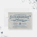 Extraordinary Years birthday invitation with blue decorative lettering on a textured gray background.