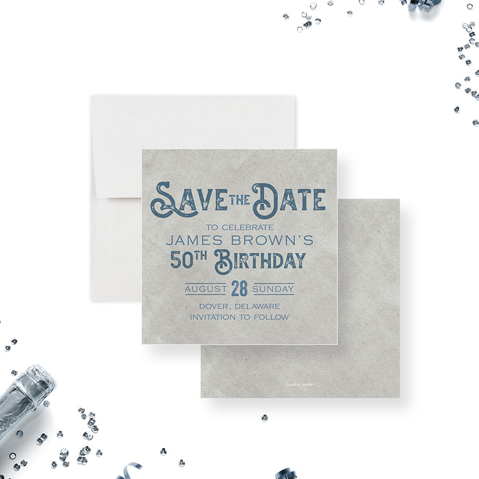 Mens Birthday Rustic Party Invitation, 50th 60th 70th 90th Milestone Birthday Party Invites, Extraordinary Years