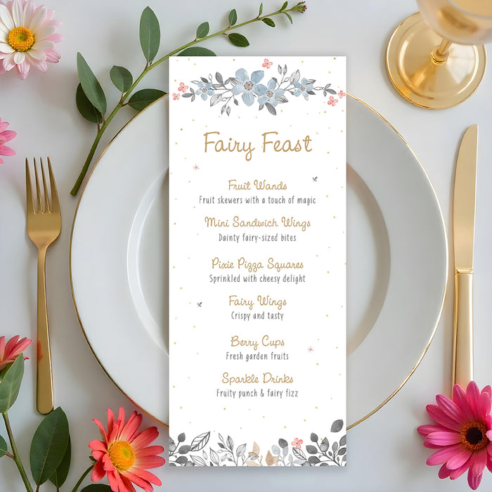 Fairy Birthday Invitation Girl Floral Fairy Party Invite