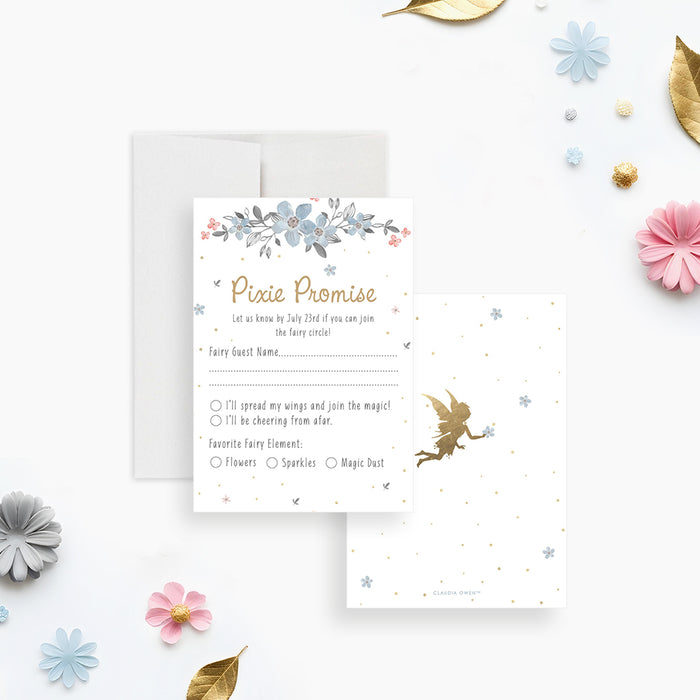 Fairy Birthday Invitation Girl Floral Fairy Party Invite