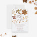 Digital fall celebration invitation template with watercolor autumn leaves