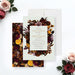 Floral wedding invitation featuring romantic fall-inspired flowers and botanical motifs-front-back