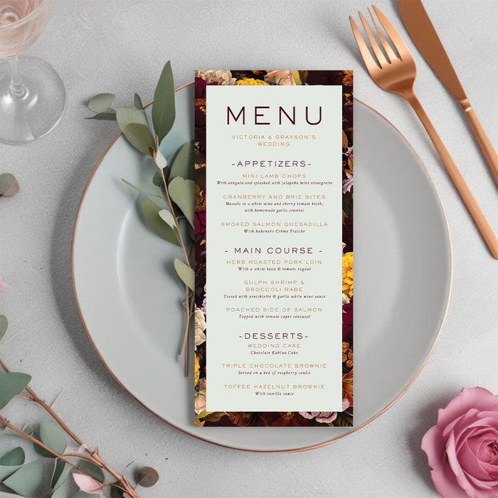 Fall Floral Wedding Invitation Autumn Flower Design