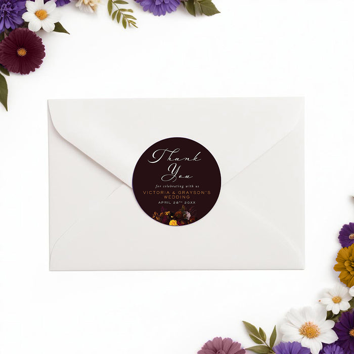 Fall Floral Wedding Invitation Autumn Flower Design