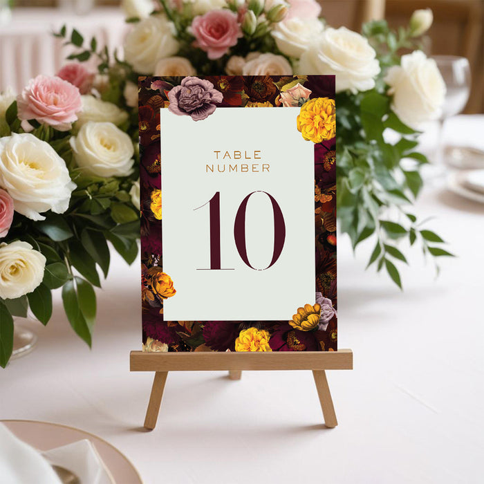 Fall Floral Wedding Invitation Autumn Flower Design