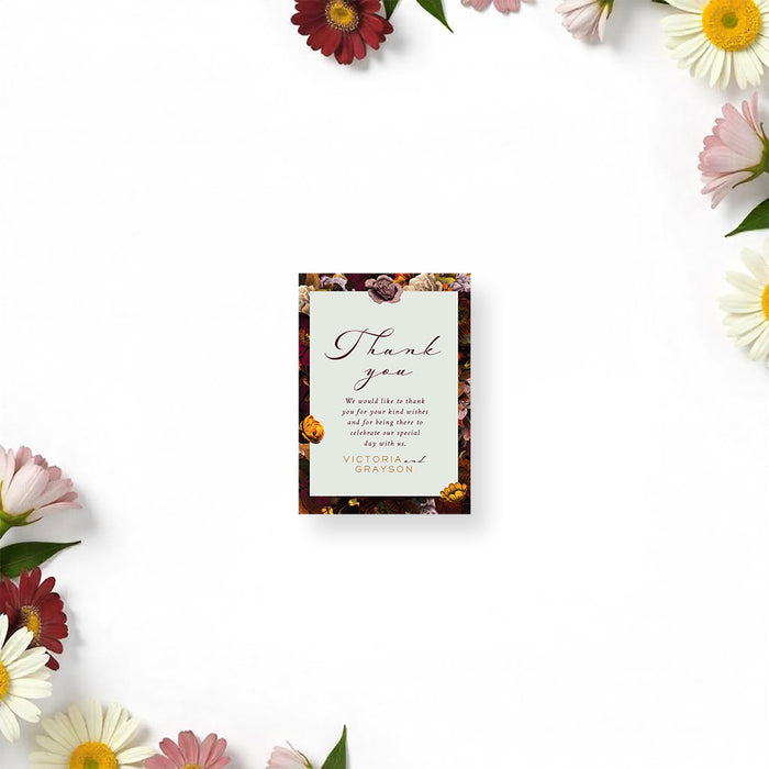Fall Floral Wedding Invitation Autumn Flower Design
