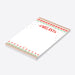 Personalized holiday notepad featuring a red and green Christmas sweater border, reindeer and snowflake designs, with a custom printed name at the top.-side