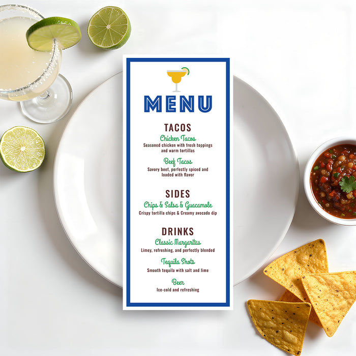 Personalized Fiesta Birthday Party Invitation with Margarita