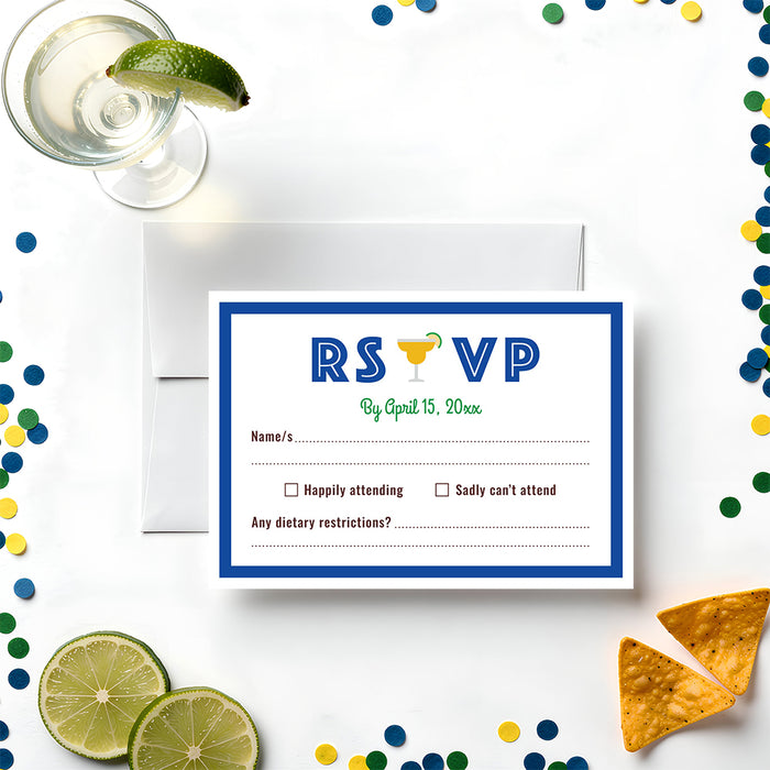 Personalized Fiesta Birthday Party Invitation with Margarita