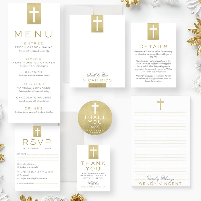 First Holy Communion Invitation Cross Design