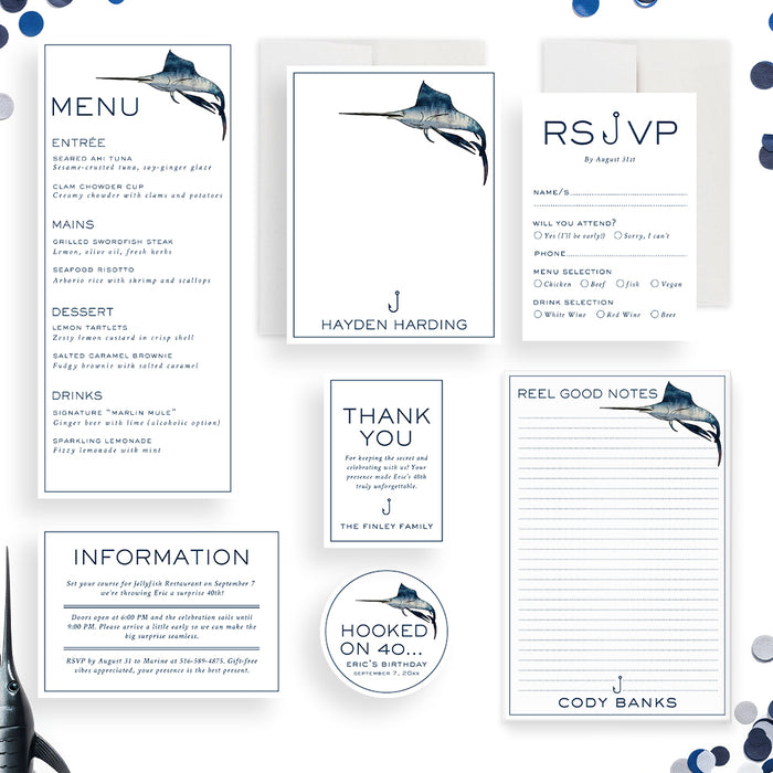 Fishing Birthday Invitation For Men Nautical Party