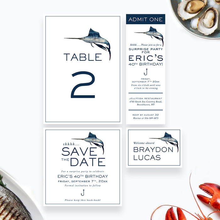Fishing Birthday Invitation For Men Nautical Party