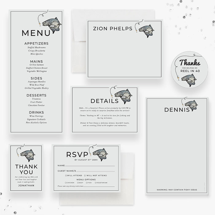 Fishing Themed Birthday Invitation for Men