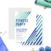 Custom fitness party invitation with blue and teal stripes, perfect for gym birthdays, sports events, and active celebrations.-front-back