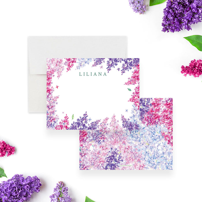 Watercolor Lilac Floral Baby Shower Invitation Card in Purple and Pink, Garden Inspired  Spring Baby Shower, Floral Affair Shower Invites