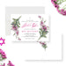 Floral Bat Mitzvah invitation featuring pink botanical flowers and a Star of David, ideal for Jewish coming-of-age celebrations.-front-back