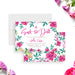 Floral Bat Mitzvah save the date card featuring pink watercolor flowers, greenery, and Star of David, personalized Jewish pre-invitation.-front-back