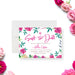 Floral Bat Mitzvah save the date card featuring pink watercolor flowers, greenery, and Star of David, personalized Jewish pre-invitation.-front
