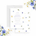 Floral birthday invitation with pastel wildflowers and a soft, feminine design, perfect for women and spring parties.-front-back