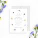 Floral birthday invitation with pastel wildflowers and a soft, feminine design, perfect for women and spring parties.-front
